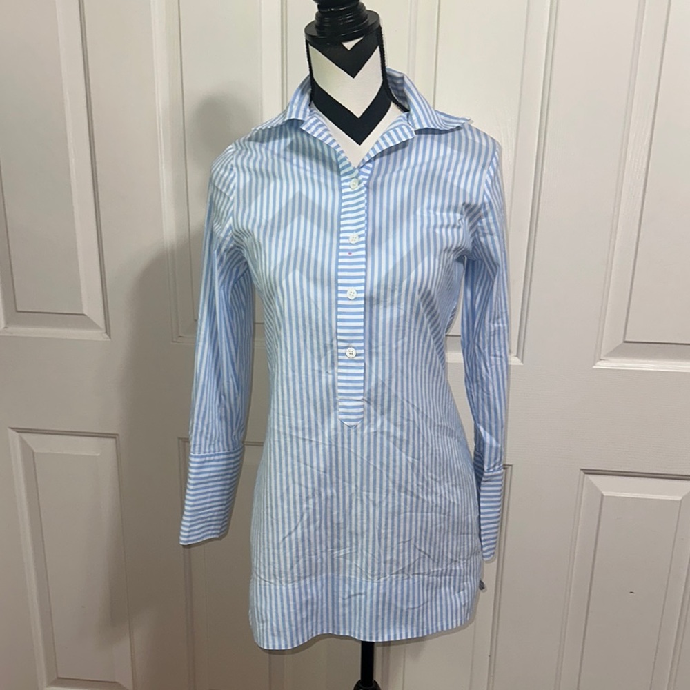 CK Bradley Blue & White Striped Tunic Top
